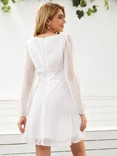 Birthday Mini Dresses White Long Sleeves Short Dress